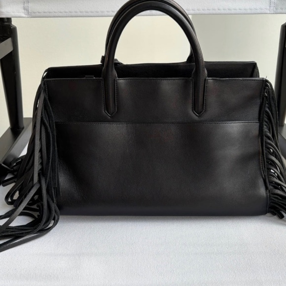 Authentic Saint Laurent Black Fringe Rive Gauche Cabas - Picture 8 of 14